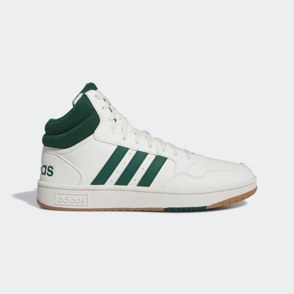New with Damaged Box Adidas Men's White and Green High-Top Sneakers Size 10